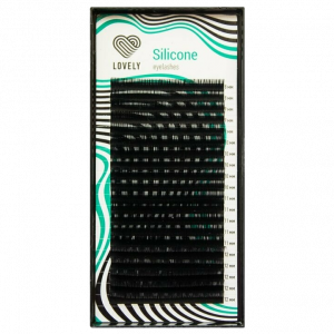 Black eyelashes "Silicon" 16- 20 lines mix.