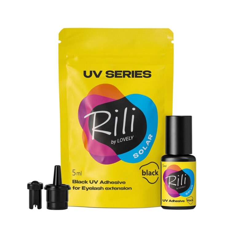 Schwarzer UV-Kleber für Wimpernverlängerungen Rili Solar, 5 ml